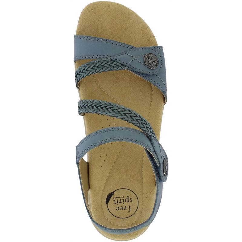 Free Spirit Womens Malibu Leather Touch Fasten Sandals-4